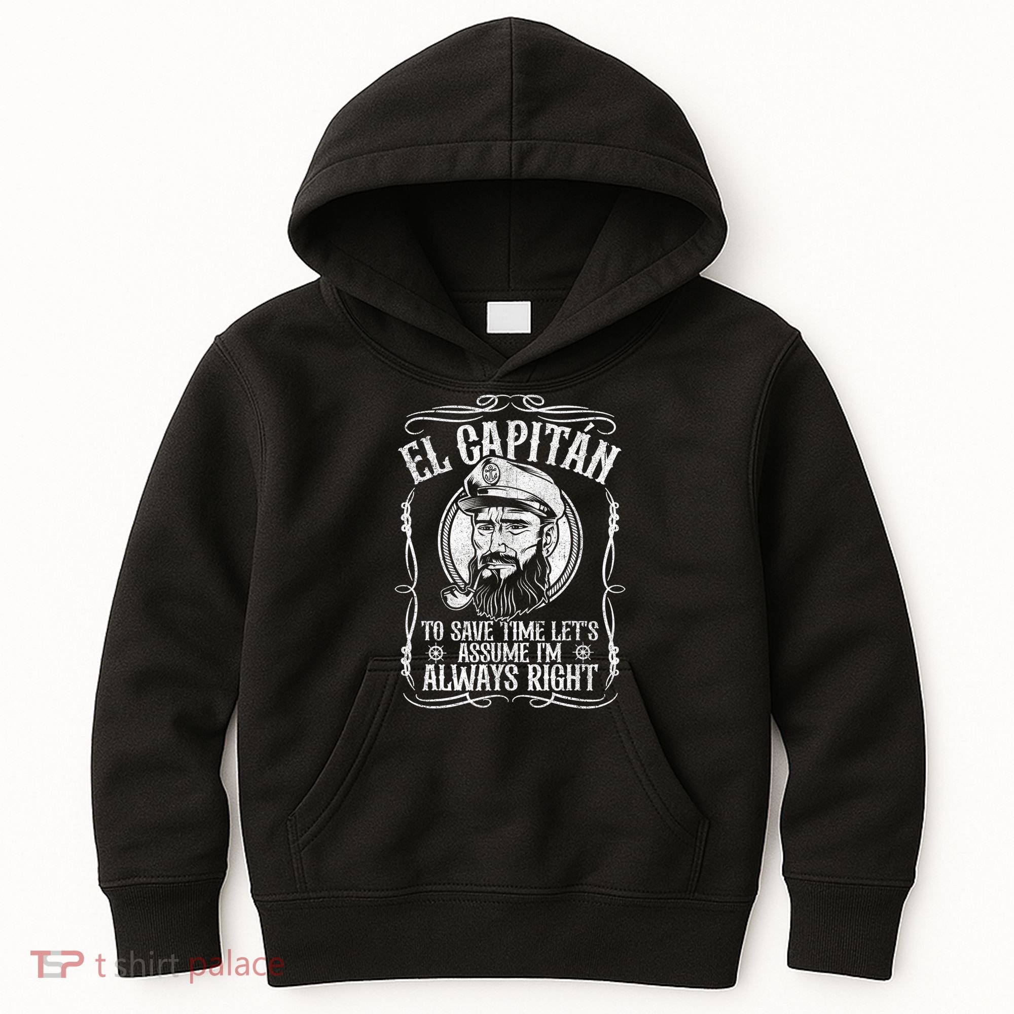 Funny El Capitan Is Always Right Pontoon Boat Captain Gift Kids Hoodie
