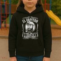Funny El Capitan Is Always Right Pontoon Boat Captain Gift Kids Hoodie thumb 3