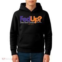 Fed Up Give God Control He Delivers Kids Hoodie thumb 4