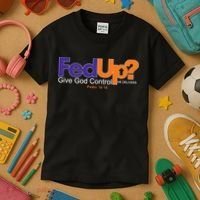 Fed Up Give God Control He Delivers Kids T-Shirt thumb 3