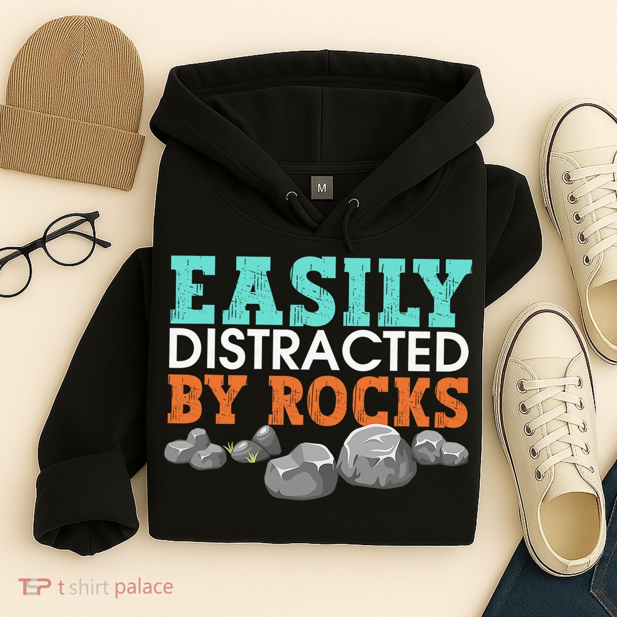 Funny Easily Distracted By Rocks Cool Humor Geology Rocks Hoodie