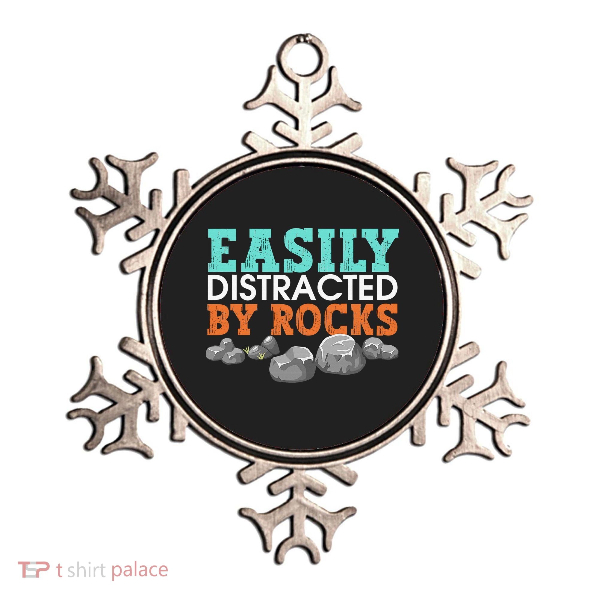 Funny Easily Distracted By Rocks Cool Humor Geology Rocks Ornament