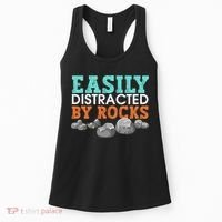 Funny Easily Distracted By Rocks Cool Humor Geology Rocks Women's Tank Top thumb 0