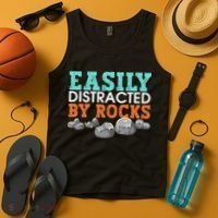 Funny Easily Distracted By Rocks Cool Humor Geology Rocks Tank Top thumb 4