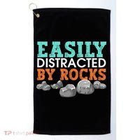 Funny Easily Distracted By Rocks Cool Humor Geology Rocks Golf Towel thumb 0