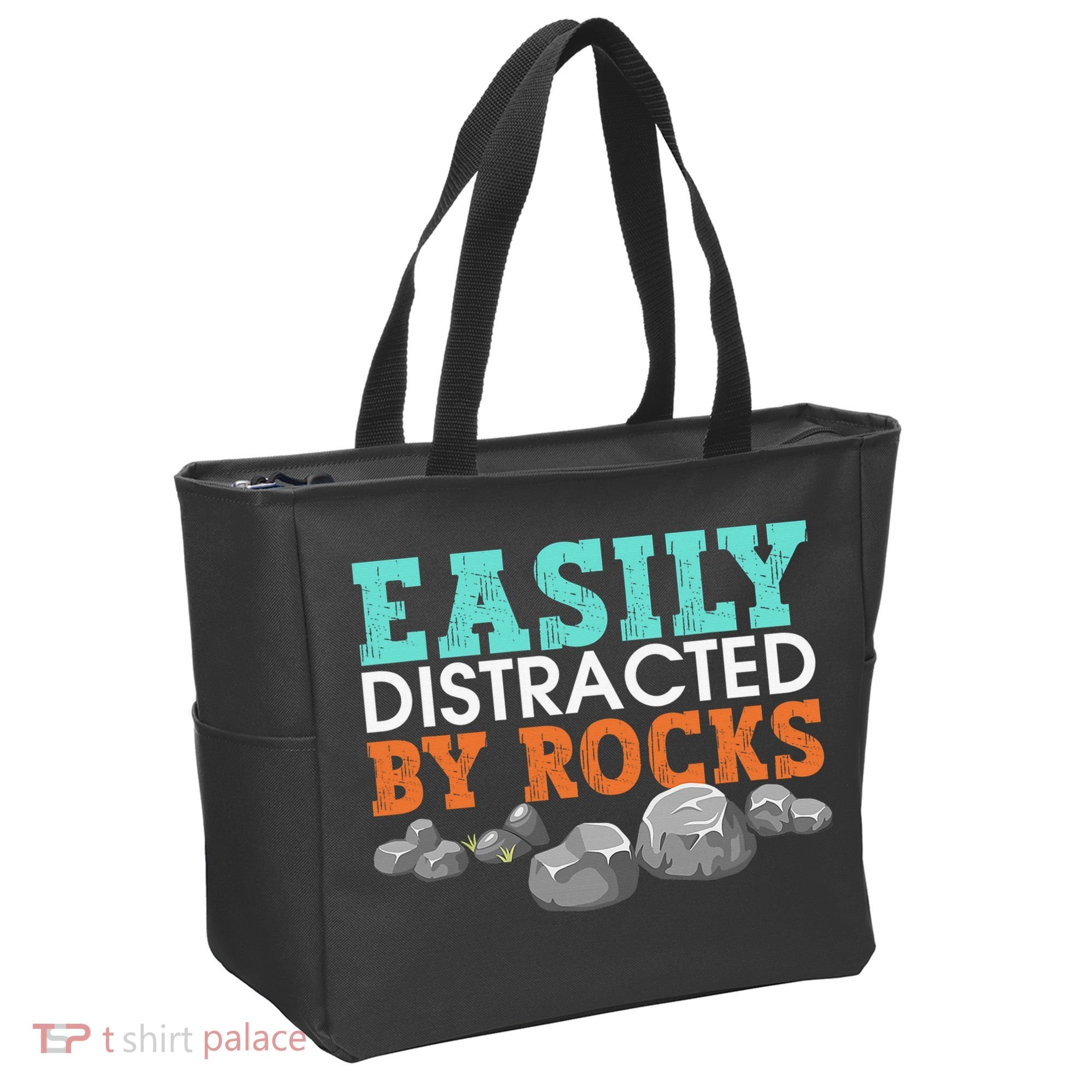 Funny Easily Distracted By Rocks Cool Humor Geology Rocks Tote Bag