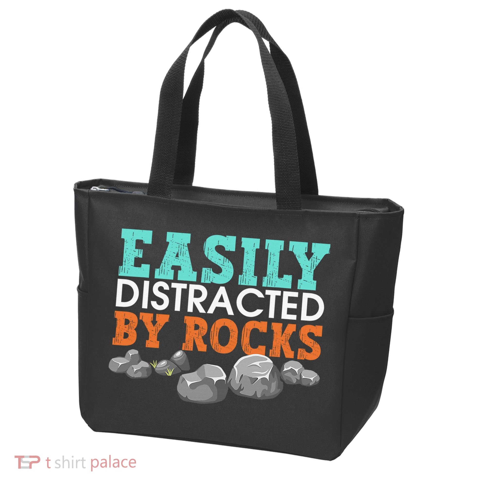 Funny Easily Distracted By Rocks Cool Humor Geology Rocks Tote Bag