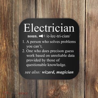 Funny Electrician Definition Electrical Engineer Gift Coaster