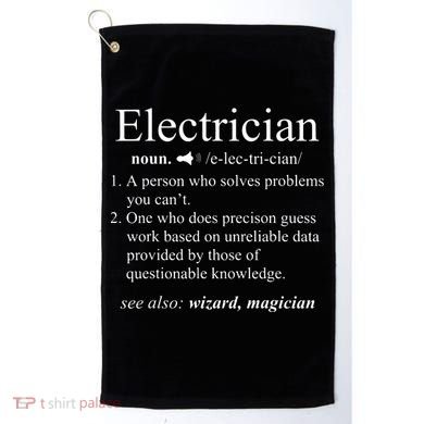 Funny Electrician Definition Electrical Engineer Gift Golf Towel