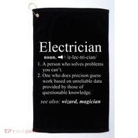 Funny Electrician Definition Electrical Engineer Gift Golf Towel thumb 0