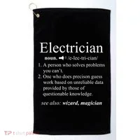 Funny Electrician Definition Electrical Engineer Gift Golf Towel thumb 0