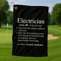 Funny Electrician Definition Electrical Engineer Gift Golf Towel thumb 1