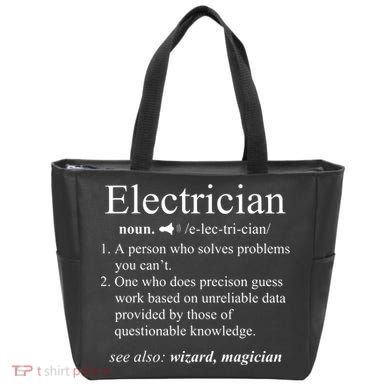 Funny Electrician Definition Electrical Engineer Gift Tote Bag