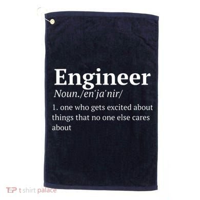 Funny Engineer Definition Golf Towel