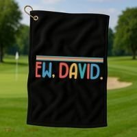 Funny Ew, David. Retro Golf Towel thumb 1