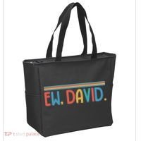 Funny Ew, David. Retro Tote Bag thumb 2