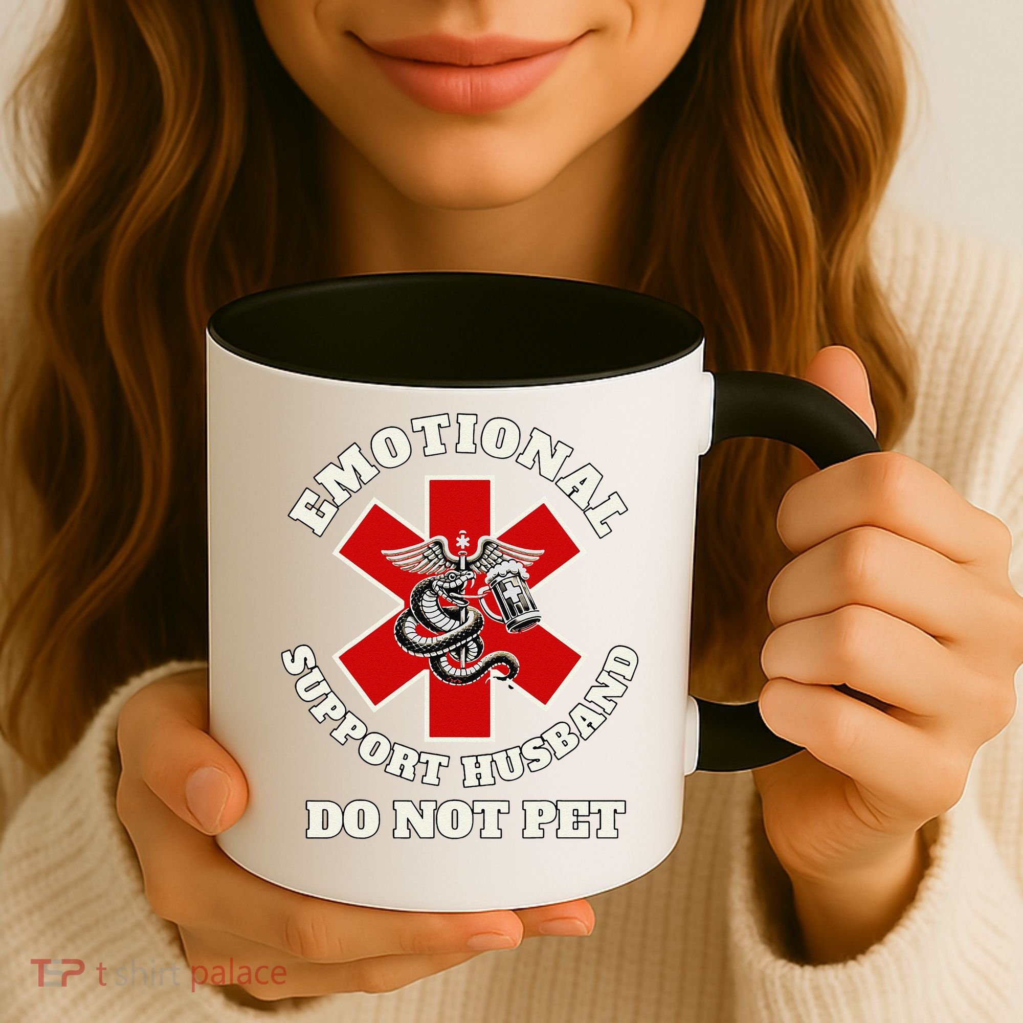 Funny Emotional Do Not Pet Emotional Support Husband Funny Coffee Mug