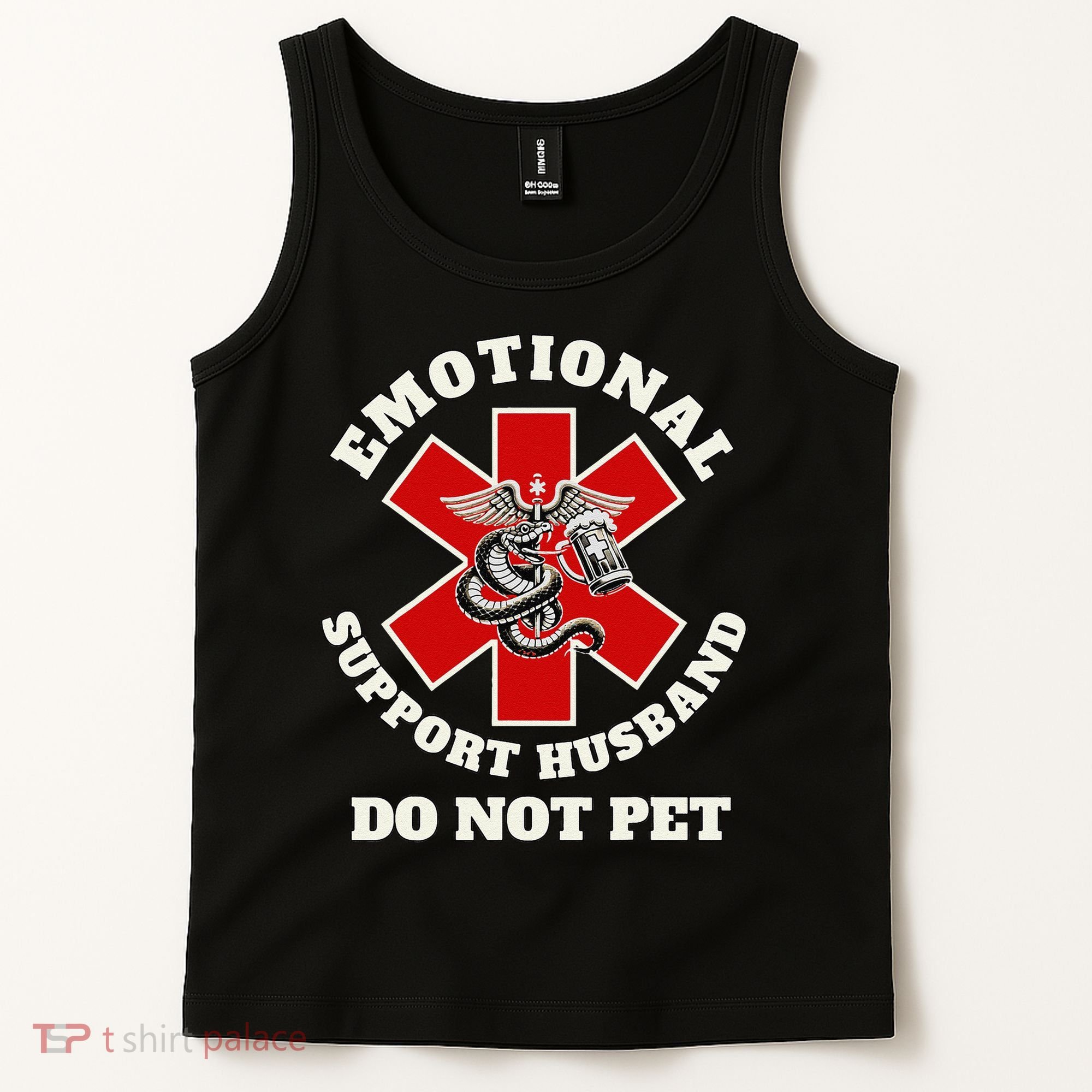 Funny Emotional Do Not Pet Emotional Support Husband Funny Tank Top