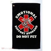 Funny Emotional Do Not Pet Emotional Support Husband Funny Golf Towel thumb 0