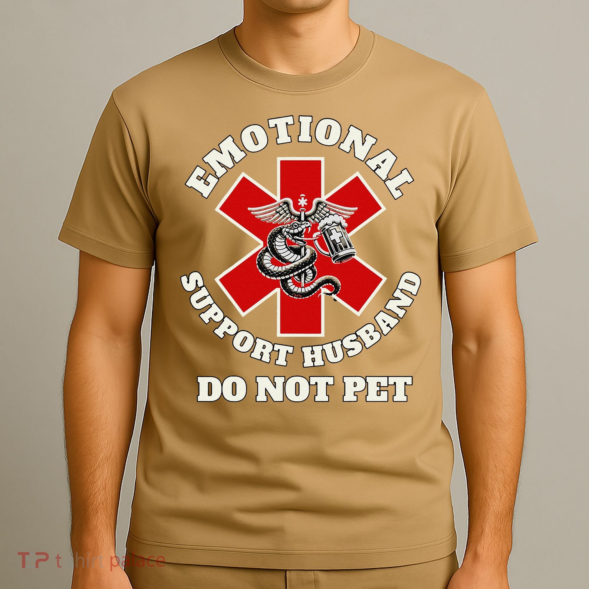 Funny Emotional Do Not Pet Emotional Support Husband Funny T-Shirt
