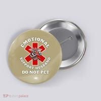 Funny Emotional Do Not Pet Emotional Support Husband Funny Button thumb 0