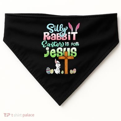 Funny Easter Day Silly Rabbit Easter Is For Jesus Christians USA-Made Doggie Bandana