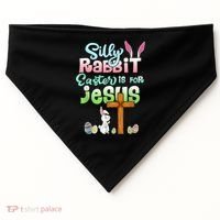Funny Easter Day Silly Rabbit Easter Is For Jesus Christians USA-Made Doggie Bandana thumb 0