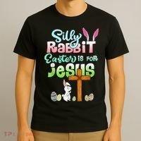 Funny Easter Day Silly Rabbit Easter Is For Jesus Christians T-Shirt thumb 3