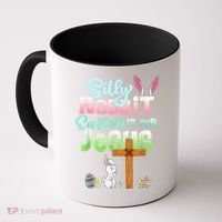 Funny Easter Day Silly Rabbit Easter Is For Jesus Christians Coffee Mug thumb 0
