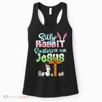 Funny Easter Day Silly Rabbit Easter Is For Jesus Christians Women's Tank Top thumb 0