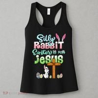 Funny Easter Day Silly Rabbit Easter Is For Jesus Christians Women's Tank Top thumb 3