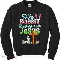 Funny Easter Day Silly Rabbit Easter Is For Jesus Christians Kids Sweatshirt thumb 0