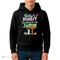 Funny Easter Day Silly Rabbit Easter Is For Jesus Christians Kids Hoodie thumb 4