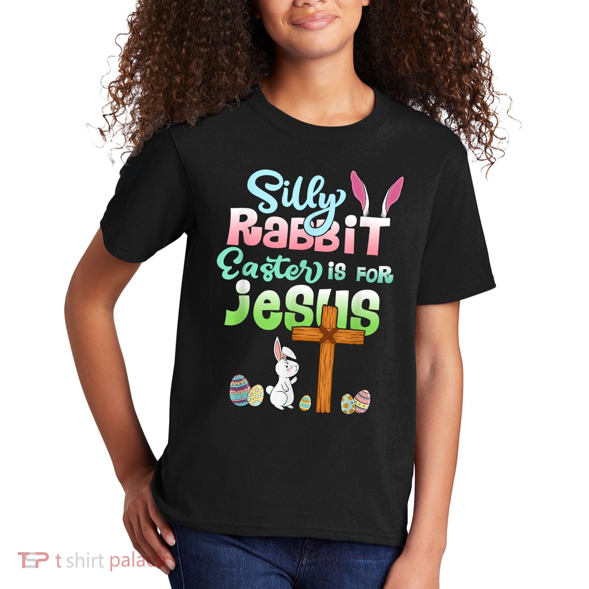 Funny Easter Day Silly Rabbit Easter Is For Jesus Christians Kids T-Shirt