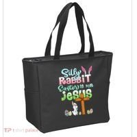 Funny Easter Day Silly Rabbit Easter Is For Jesus Christians Tote Bag thumb 2