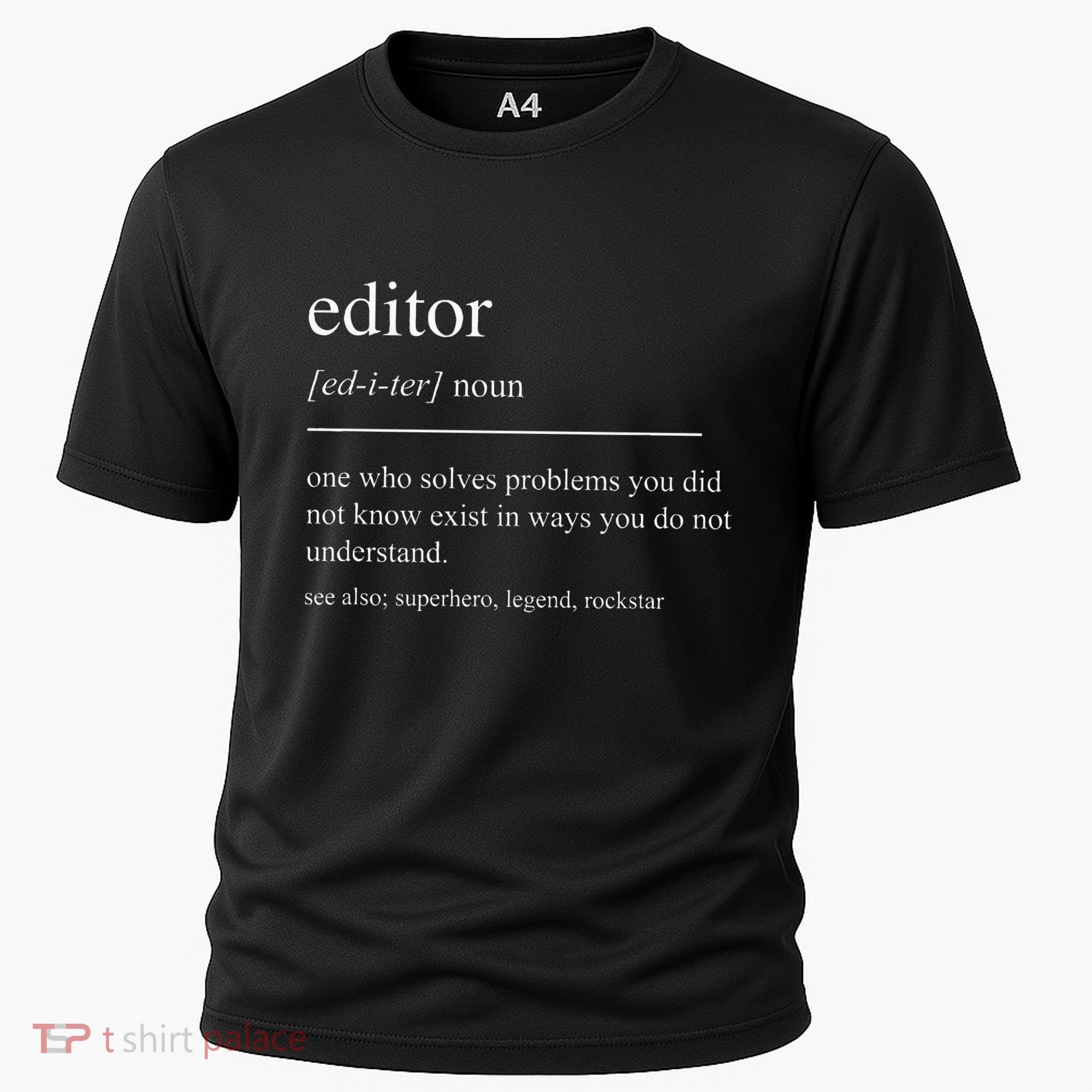 Funny Editor Definition Film Editor In Chief Video Editing Cooling Performance Crew T-Shirt