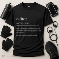 Funny Editor Definition Film Editor In Chief Video Editing Cooling Performance Crew T-Shirt thumb 3