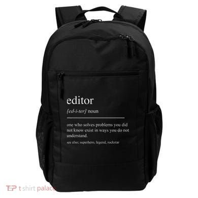 Funny Editor Definition Film Editor In Chief Video Editing Backpack