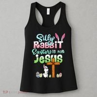 Funny Easter Day Silly Rabbit Easter Is For Jesus Christians Women's Tank Top thumb 3