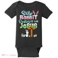 Funny Easter Day Silly Rabbit Easter Is For Jesus Christians Baby Bodysuit thumb 0