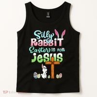 Funny Easter Day Silly Rabbit Easter Is For Jesus Christians Tank Top thumb 2