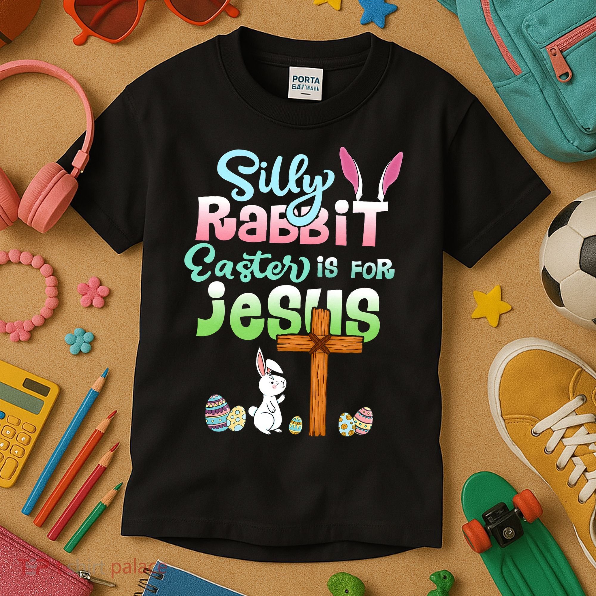 Funny Easter Day Silly Rabbit Easter Is For Jesus Christians Kids T-Shirt