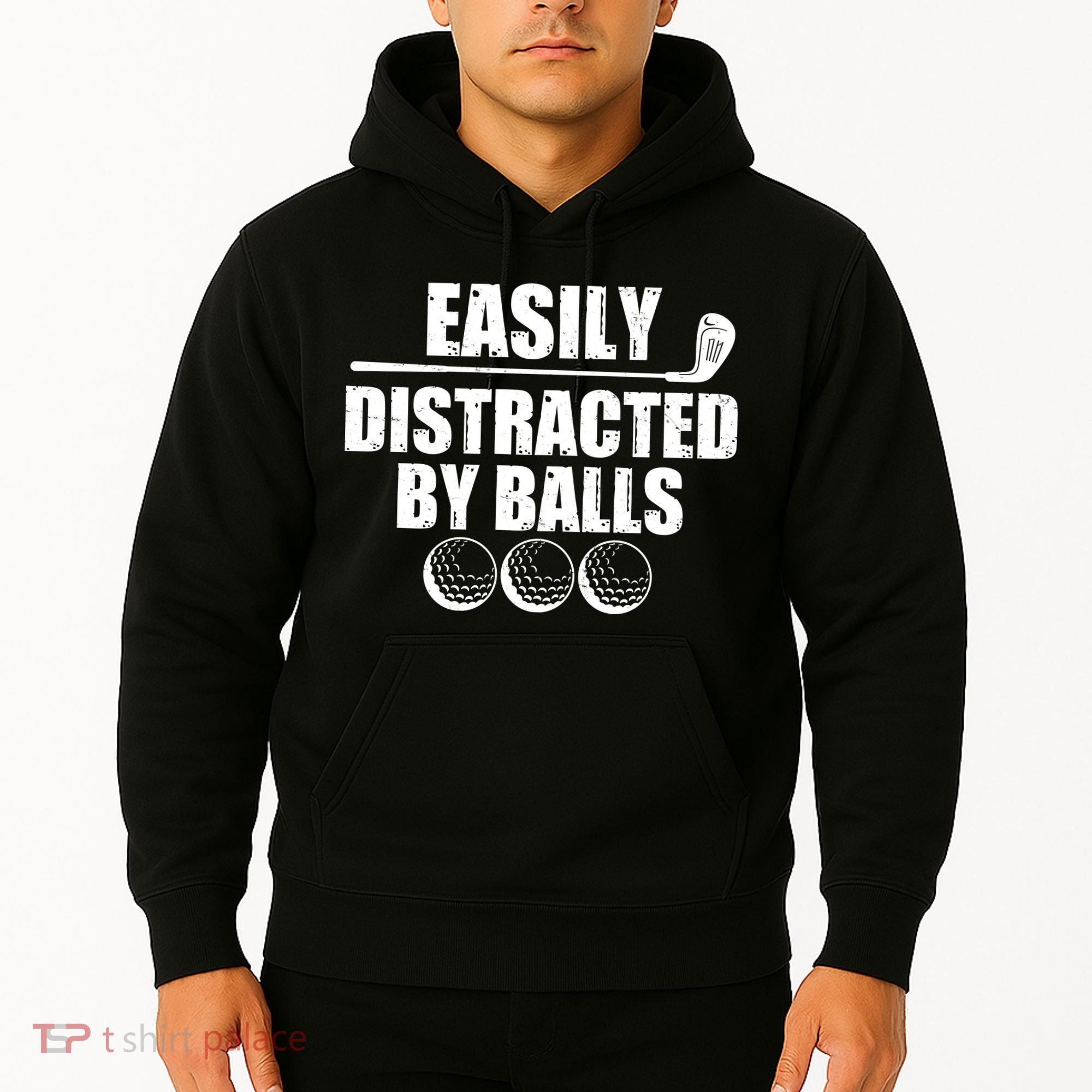 Funny Easily Distracted By Balls Golfing Fan Hoodie