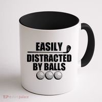 Funny Easily Distracted By Balls Golfing Fan Coffee Mug thumb 1