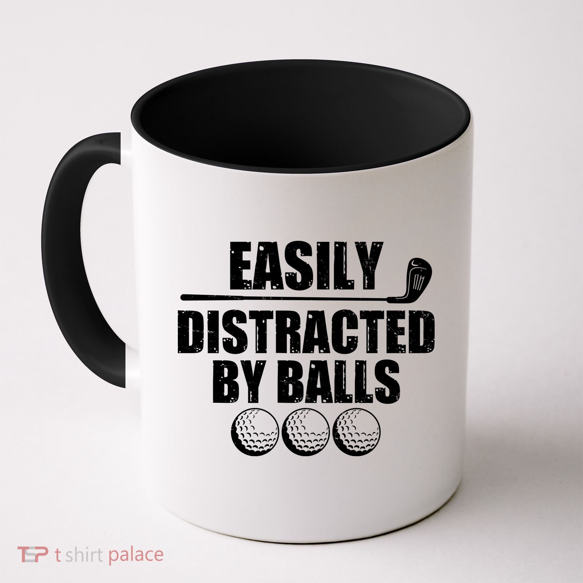 Funny Easily Distracted By Balls Golfing Fan Coffee Mug