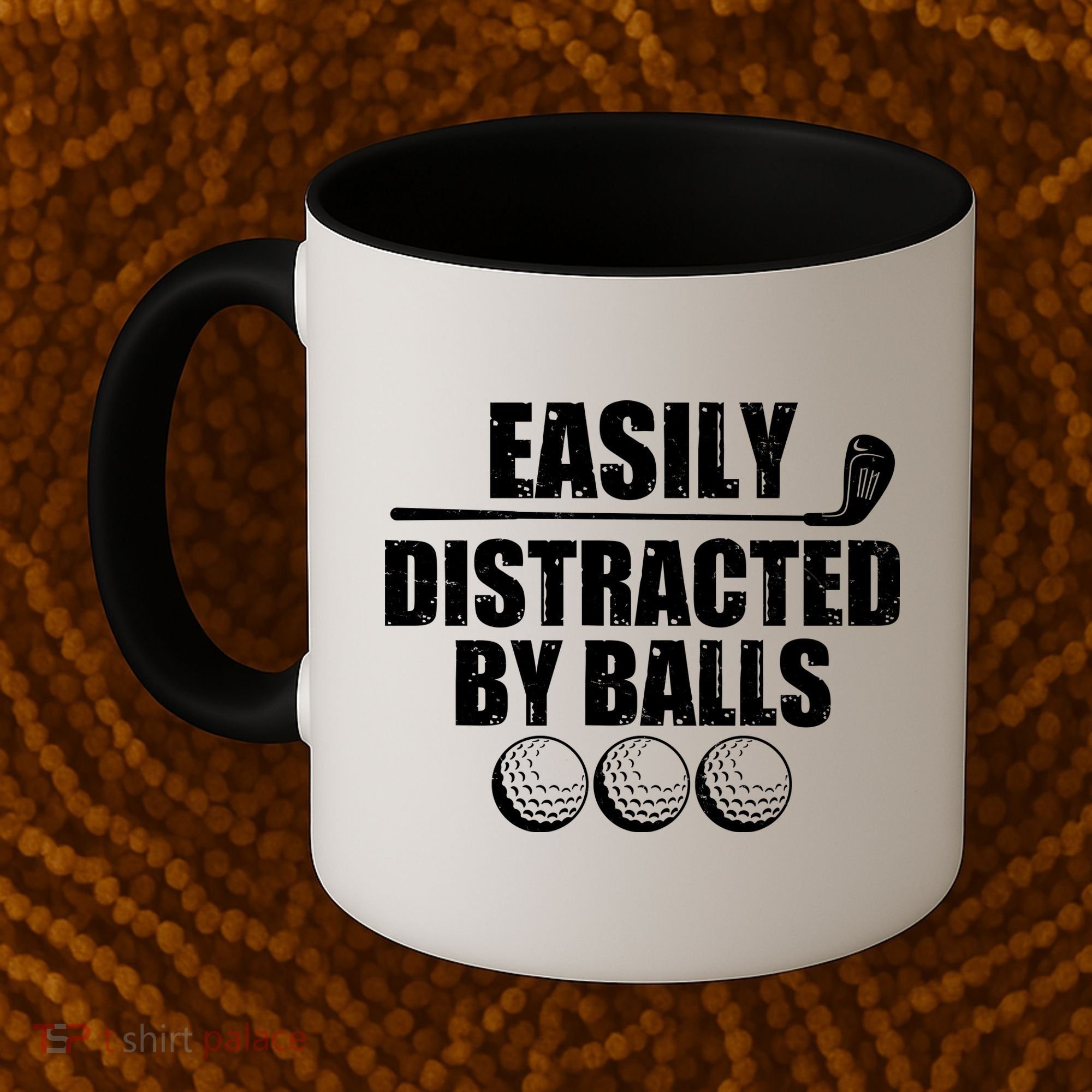 Funny Easily Distracted By Balls Golfing Fan Coffee Mug