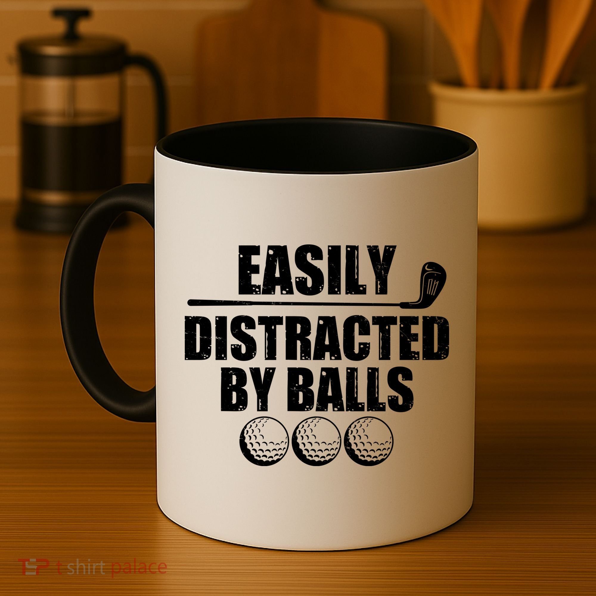 Funny Easily Distracted By Balls Golfing Fan Coffee Mug