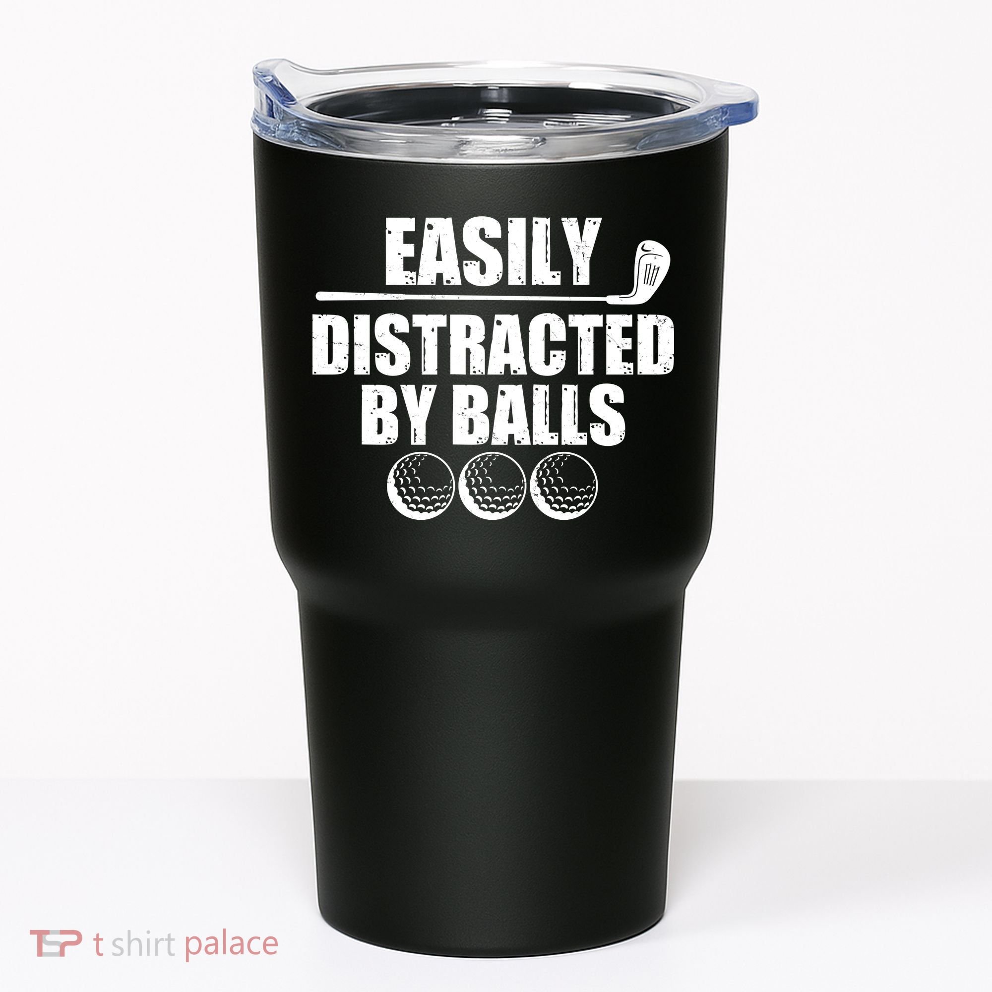 Funny Easily Distracted By Balls Golfing Fan Tumbler