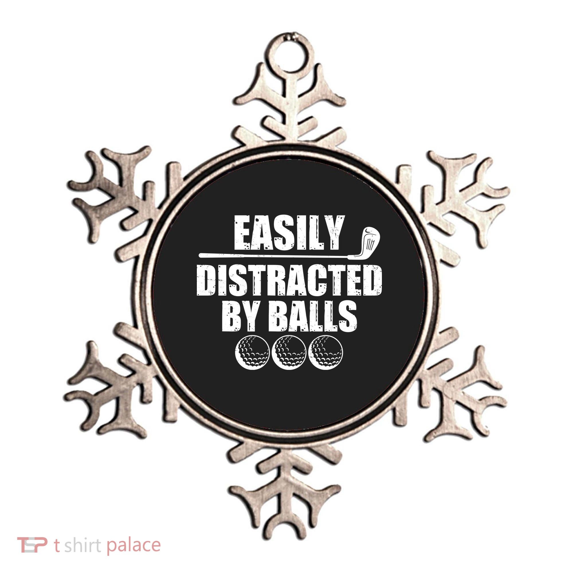 Funny Easily Distracted By Balls Golfing Fan Ornament