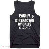 Funny Easily Distracted By Balls Golfing Fan Tank Top thumb 0